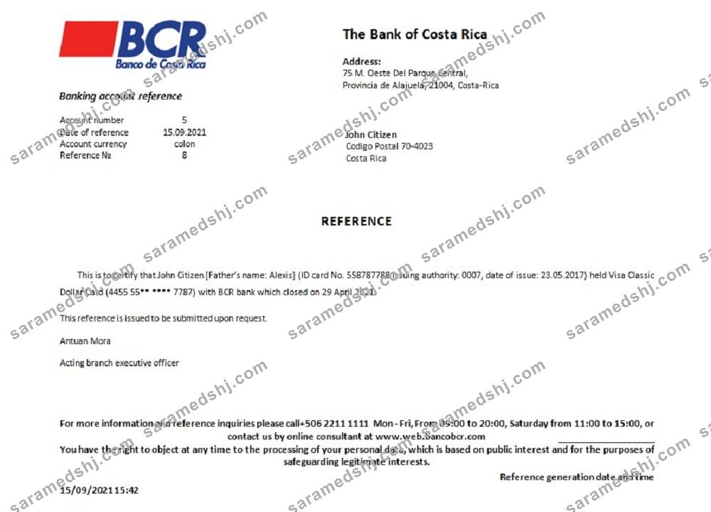 Costa Rica_The Bank of Costa Rica_closure reference